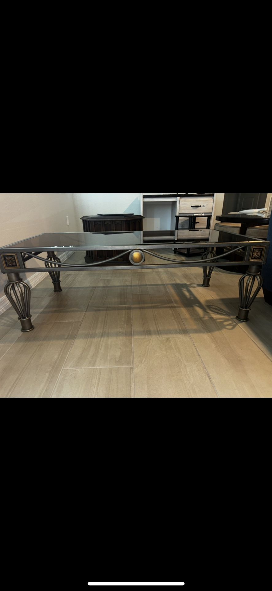 Glass & Metal Coffee Table – $20 Must Go Today!