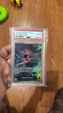 2025 One Piece OP12 EN Roronoa Zoro Alternate Art #020 GEM MT 10