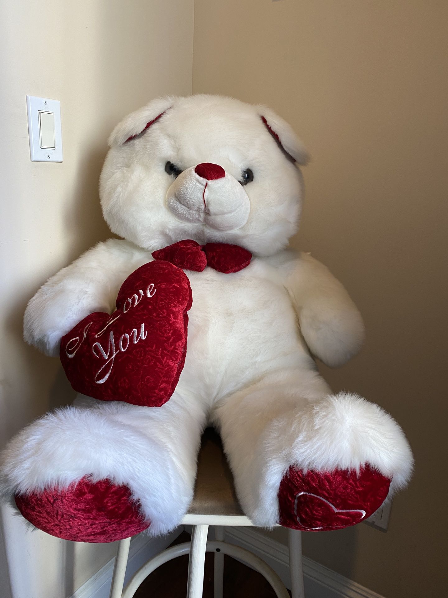 Red & White Large Teddy Bear