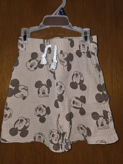 Disney Mickey Mouse Toddler Boys Cotton Gauze Pull-On Shorts - Size 4T