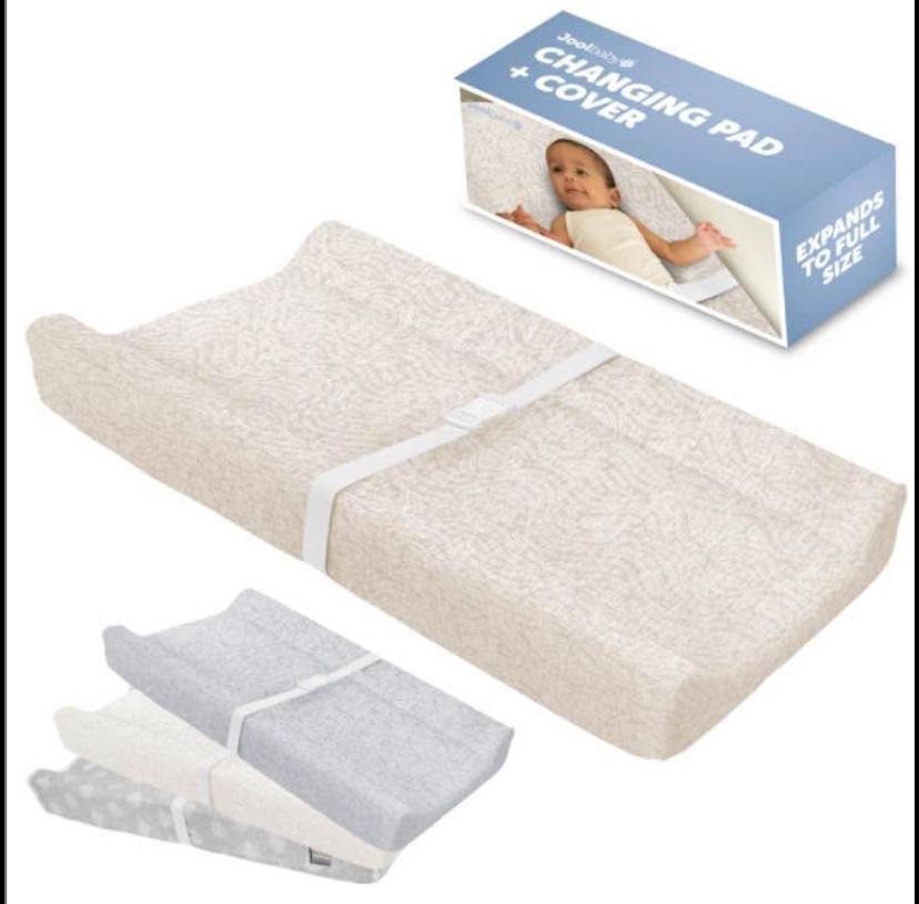 Jool Baby Soft Changing Pad + Washable Cover, Non-Slip - Fits Standard Changing Tables & Dressers