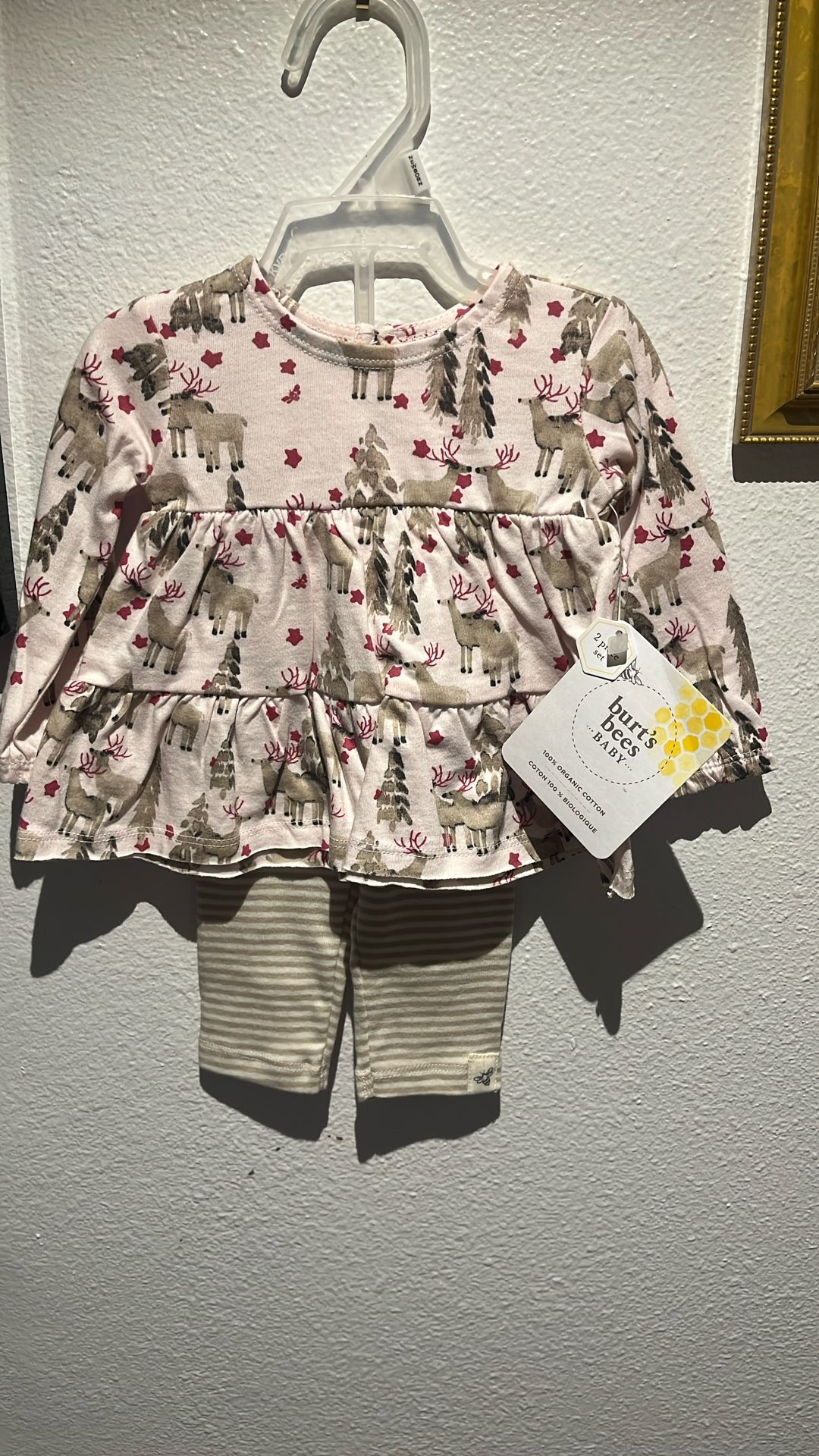 Burt’s Bees Baby 2pc Holiday Outfit Newborn NWT