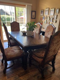 Dining room table and chairs