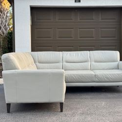 Sectional Couch/Sofa - Real Leather - Gray - Delivery Available 🚛