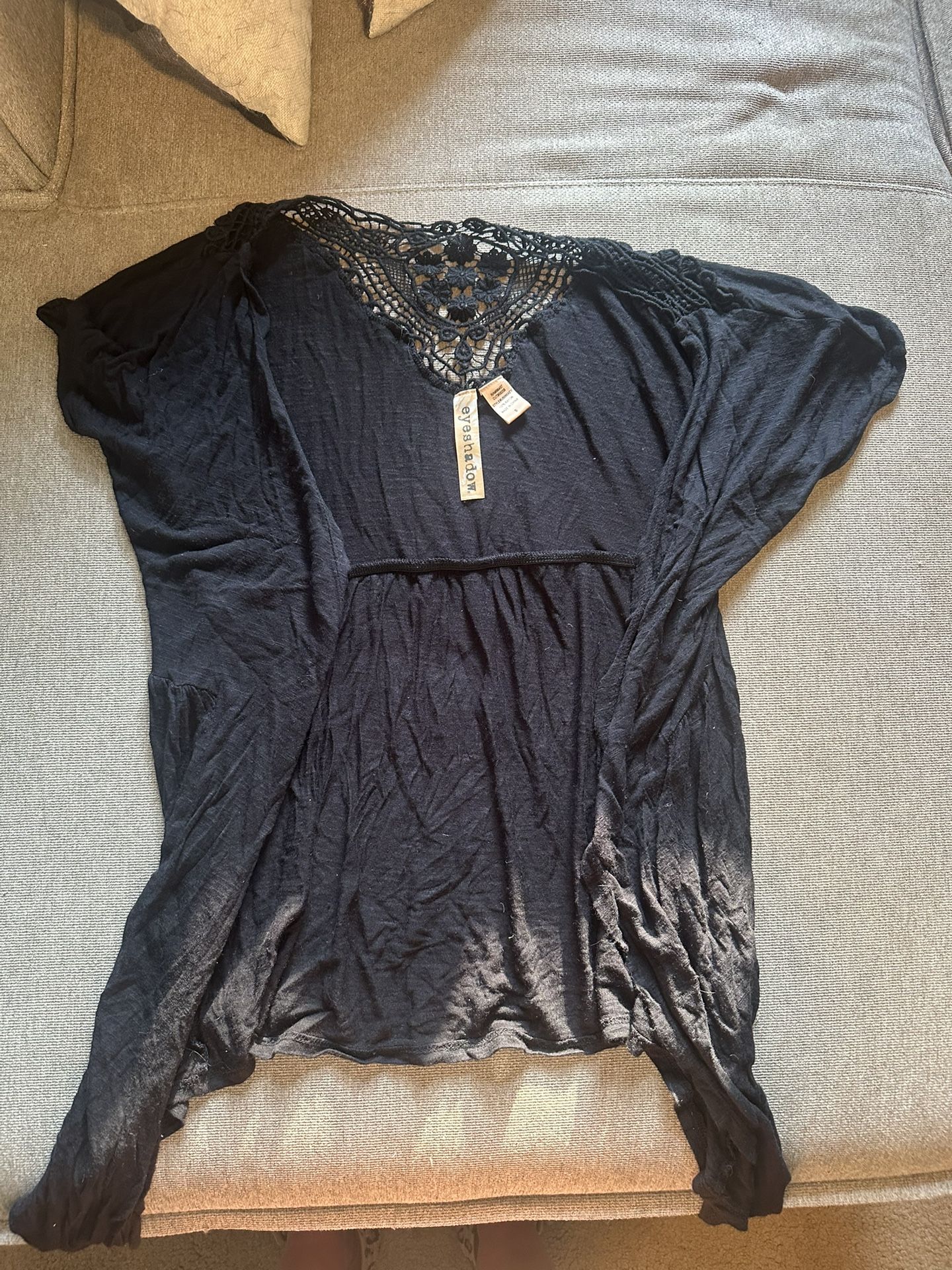 Black Short Sleeve Cardigan