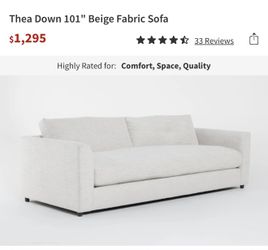 75inch TV + Living Spaces Thea Couch