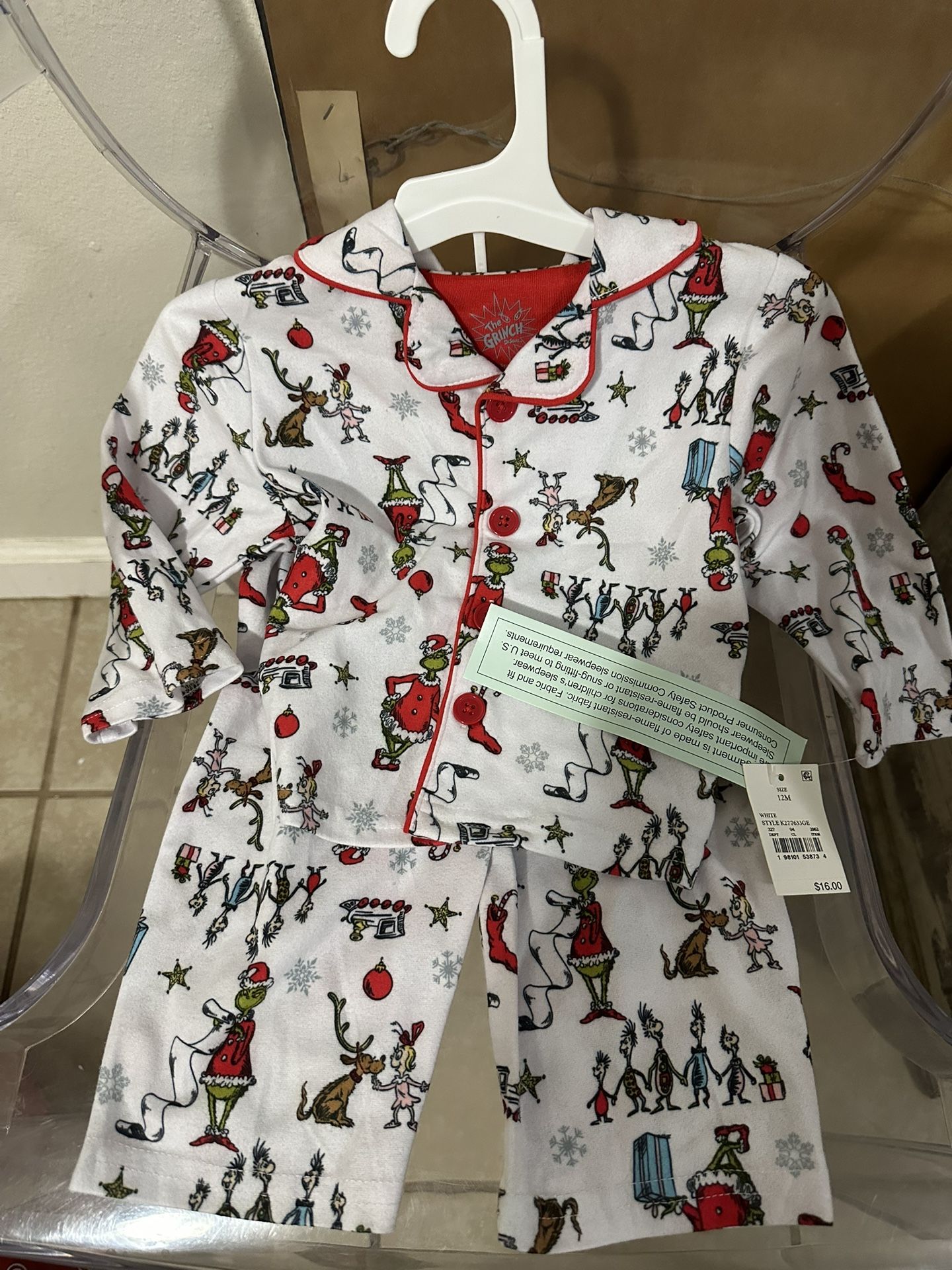 The Grinch 12 Month Old Pj Set