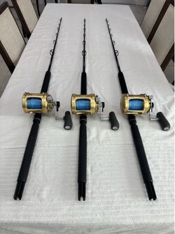 Shimano Tiagra 30LRSA  2 Speed on New palmetto 5’9” 30-50lb Rods roller tip