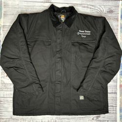 Bernie Quilt Lined Black Jacket Men’s Size 2XL w/ Company Logo