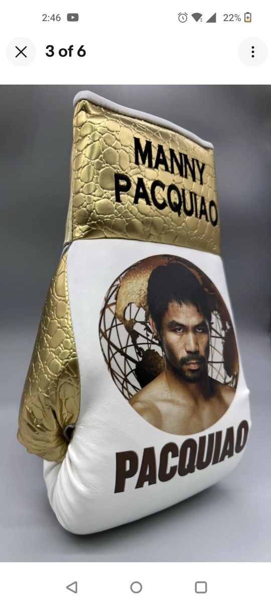 Manny Pacquiao Gold Souvenir Glove/Real Glove.