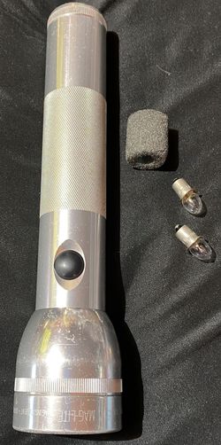 MAG-LITE Silver Flashlight USA Working D Batteries Custom LED (READ DESC)