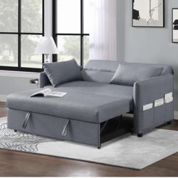 57'' Vegan Leather Sleeper Sofa