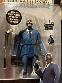 NECA Team Fortress 2 Spy Action Figure Blue w/ Bonus Code Inside
