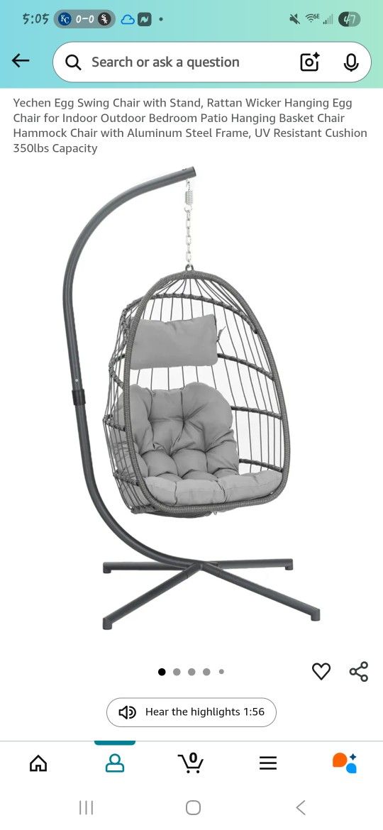 Hanging / Swinging Chair (GRAY)