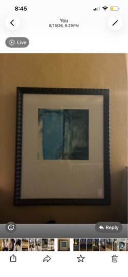 Framed Abstract Blue Art Print