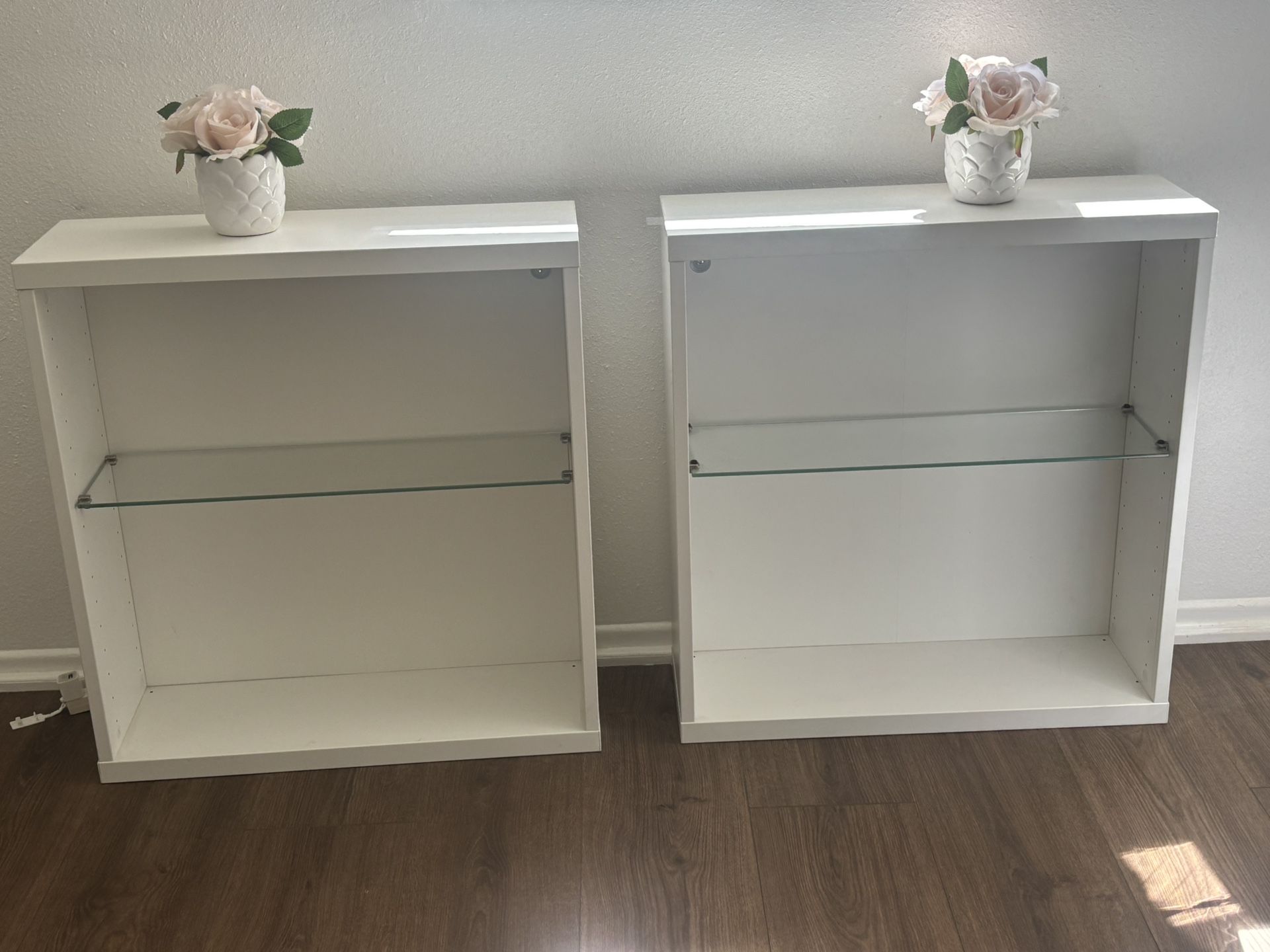 Mint Condition White Shelves Book Shelves Glass Shelf Pair 2 Piece Must Sell Floating Shelves