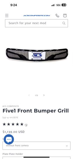 ACS Composite Five1 Front Bumper Grill for C7 Corvette: Z06, Grand Sport & Stingray