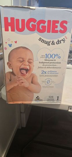 Huggies Size 1 Diapers, Snug & Dry Newborn Diapers, Size 1 (8-14 lbs), 128 Count