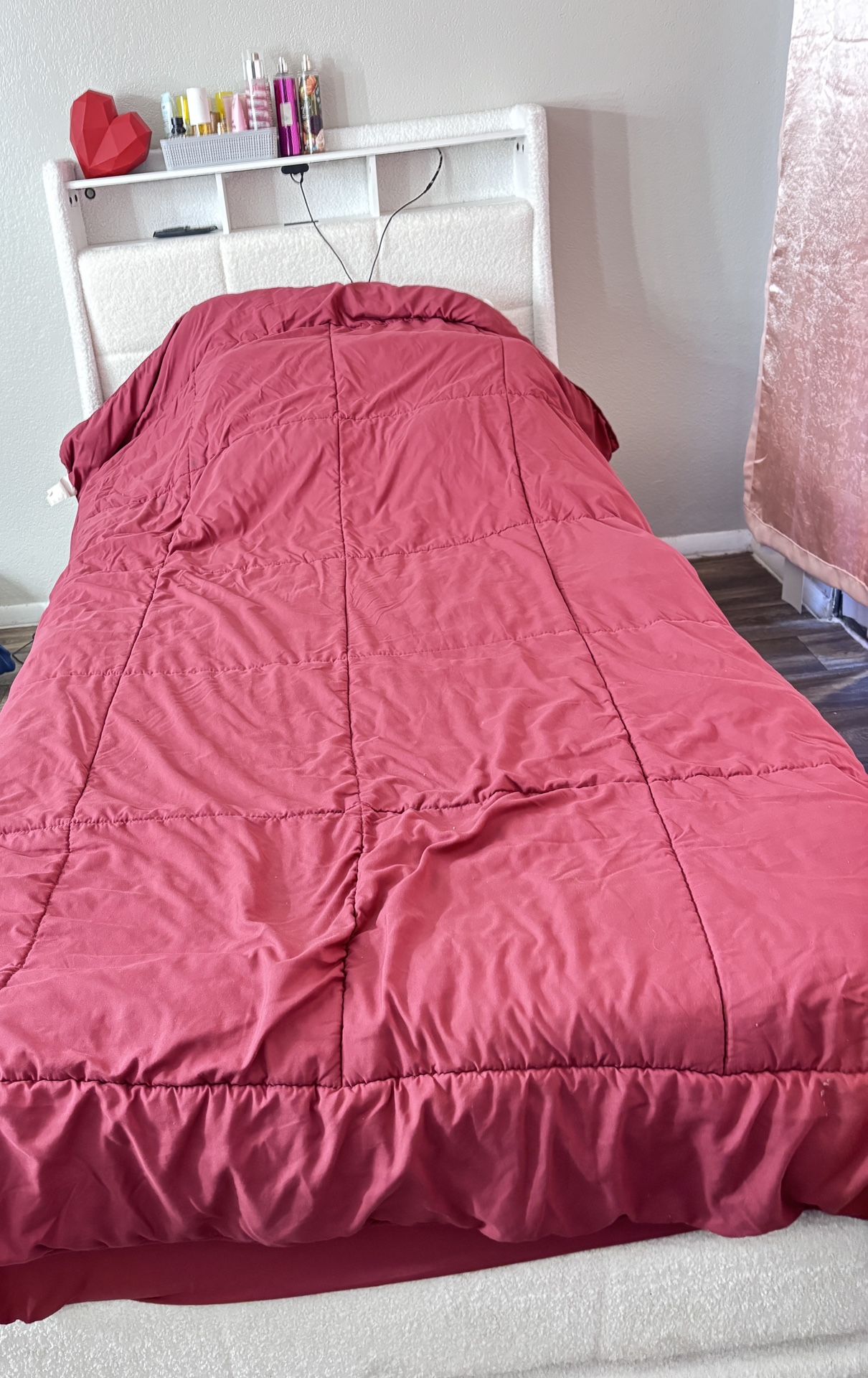 White Twin Charging Bed Frame
