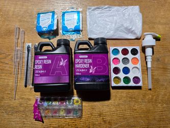 Puduo Epoxy Resin Kit, Newly Formulated Crystal Clear Epoxy Resin，Strong, Bubble-Free, Anti-Yellowing Art Resin that，Suitable for Casting, DIY, Molds,