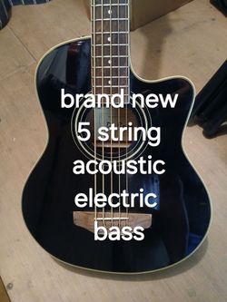 Brand new 5 string acoustic electric bass guitar
