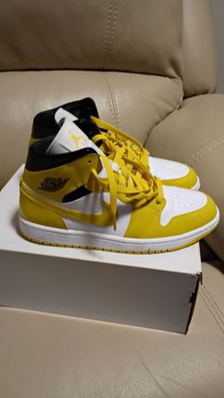 Air Jordan 1 Mid Yellow White Black Sneakers