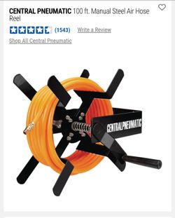 Harbor freight 100 ft. Manual Steel Air Hose reel with air hose lead