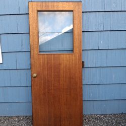 Wood Door 32x80 w/ Window right swing 