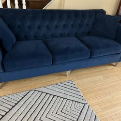 Beautiful Suede Blue La-Z-Boy Couch