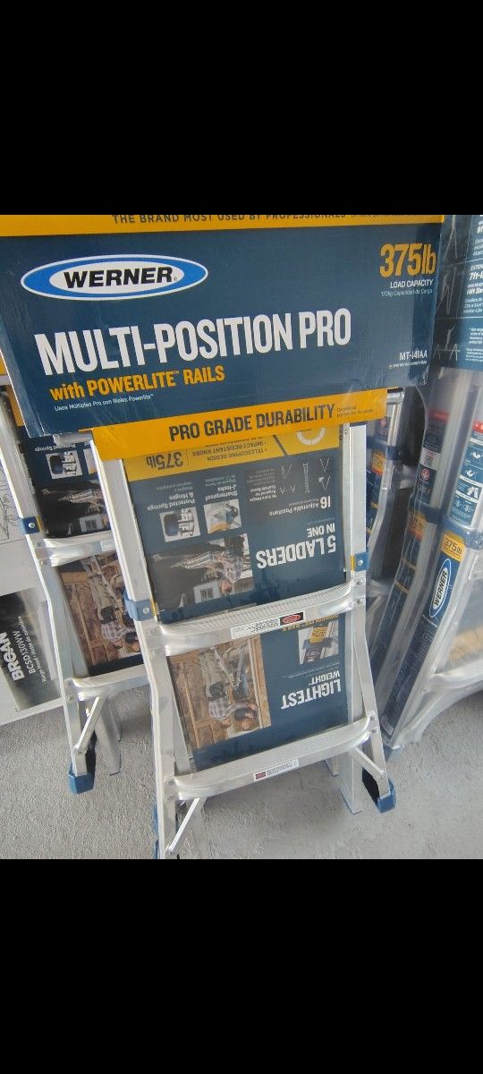 Werner 14 FT Multi Position Aluminum Ladder Telescoping
