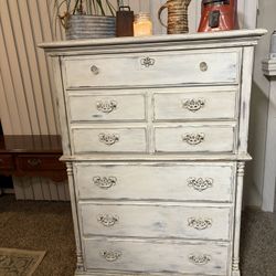 Vintage Farmhouse Tall Boy Dresser
