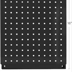Metal Pegboard 12-Inch Tall x 16-Inch Wide Heavy Duty Wall Organizer for Home Garage Tool Storage 8pcs Black
