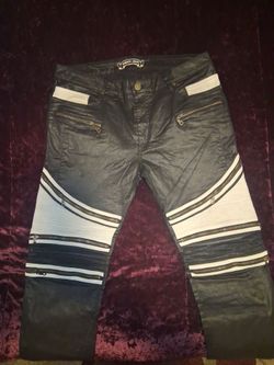 Robin's Jean Coated Moto Jeans with Zippers