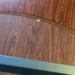 End/side Table -Teal/Dark Blue -Glass 24 Inch- Base 24inch Tall