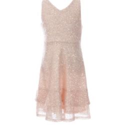 NEW Girls Size 12 Tiered dress In Blush 