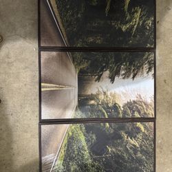 3-Piece Framed Wall Art – Scenic Road through Forest