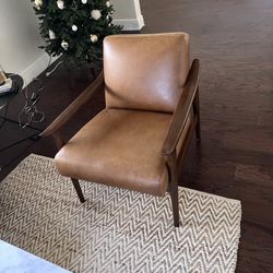 West Elm Leather Accent Chair 