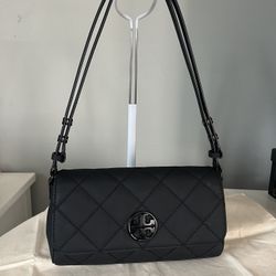 Tory Burch Black Matte Shoulder /Crossbody Bag
