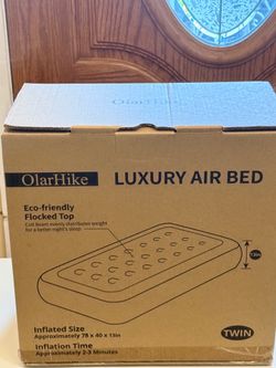 🛌 OlarHike 13" Twin Luxury Air Bed – Inflatable Mattress with Built-In Pump & Storage Bag (Black)