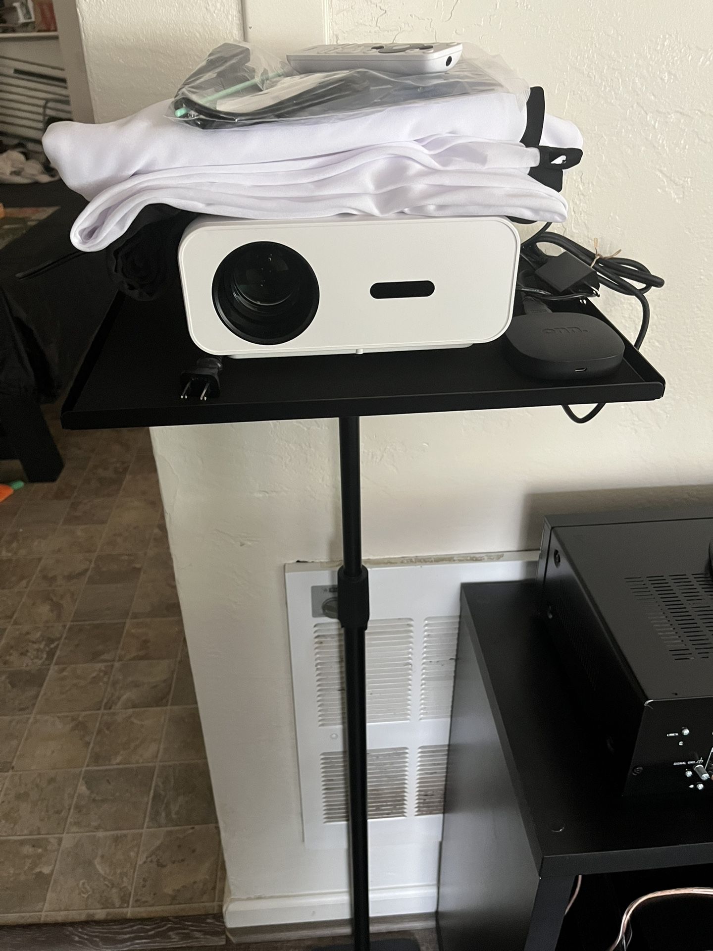 150” Projector Screen With Projector And Stand