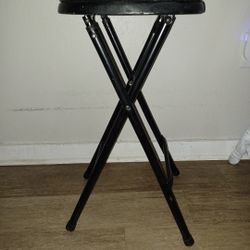 Folding Stool - Backless 18-Inch Stool with 225lb Capacity for Kitchen or Rec Room - Portable Indoor Counter Bar Stools by Lavish Home (Black)