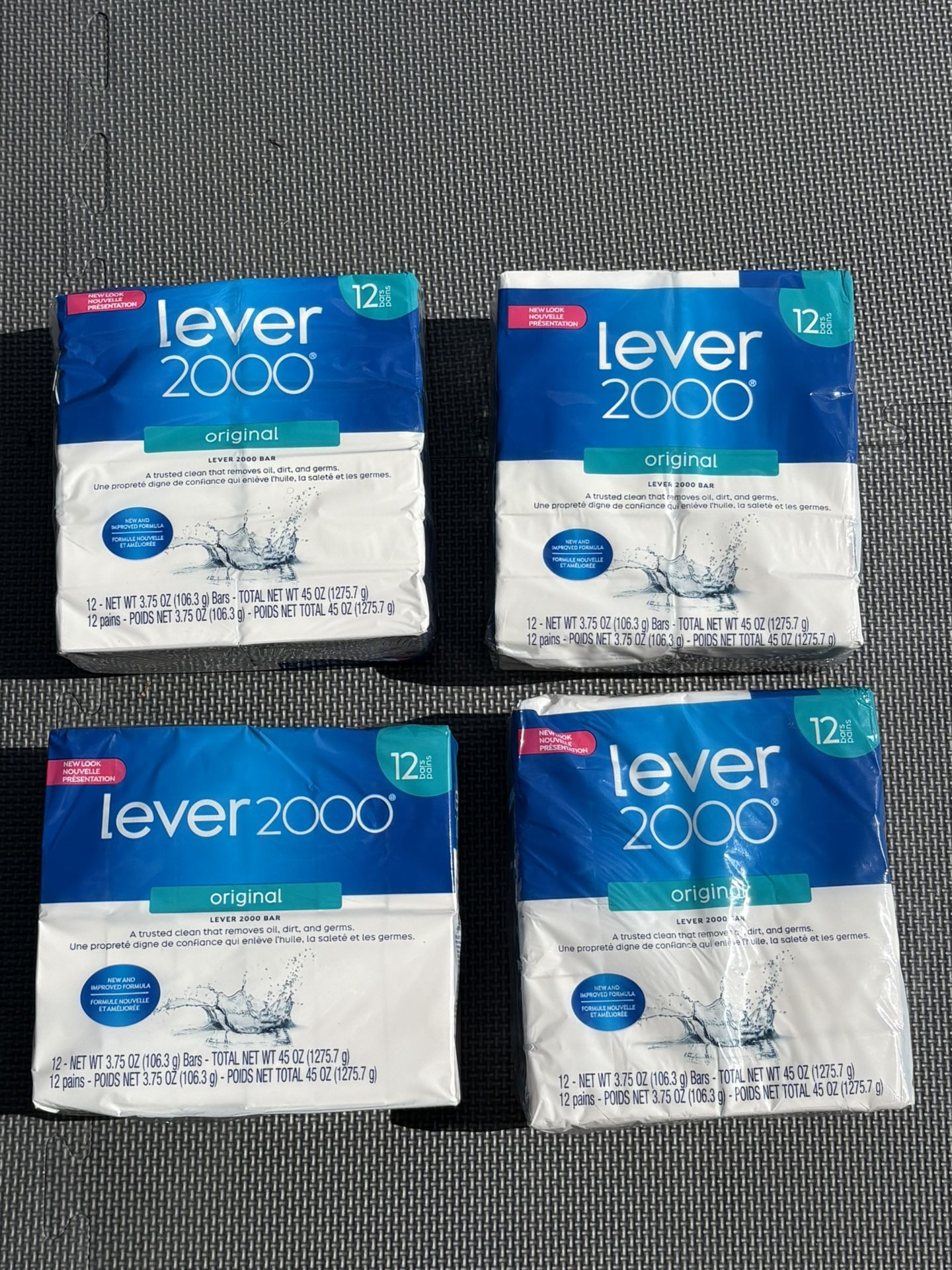 Lot of 4 Packs – Lever 2000 Bar Soap (12 Bars Each) – Original Scent – 45 oz – New Look – SEALED – $40