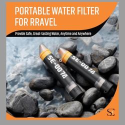 Personal Straw Water Filter to purify Water, Emergency Water Straws Portable Gear for Hiking, Camping, Travel, Fishing, Outing and Emergency Preparedn