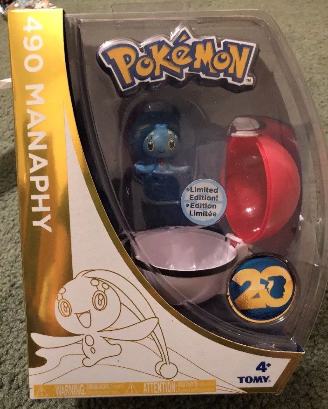 New Pokemon 20th Anniversary Manaphy Figure & Poke Ball