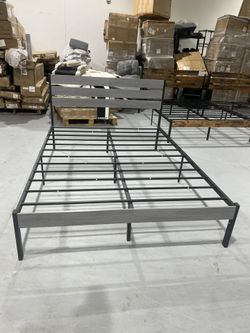 (Minor damage) New Queen Bed Frame with Headboard and Footboard, Metal Platform Bed Frame with Under Bed Storage, All-Metal Support System, No Box Spr