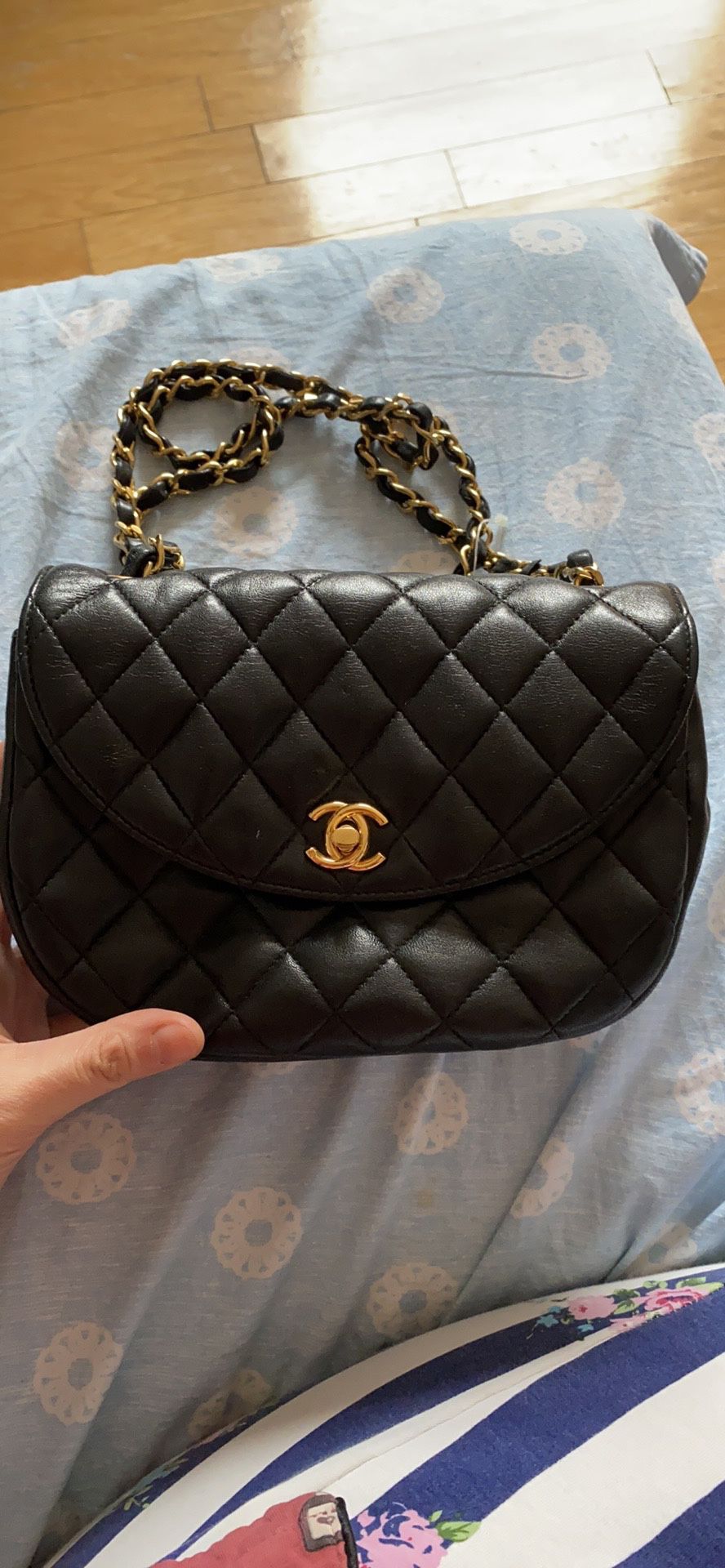 Chanel Small Black Lambskin Gold HW Bag