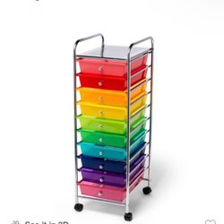 10 Shelf Rolling Cart Rainbow, Teacher Supplies