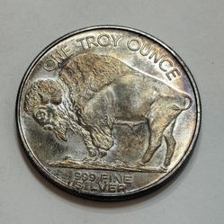 Silver .999 One 1 Ounce Buffalo - Indian Coin