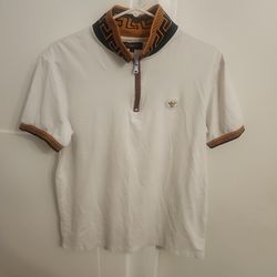 White versace polo shirt