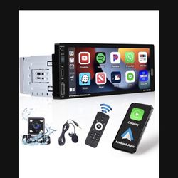 6.9 Inch Car Stereo Single Din Car Radio Apple Carplay Android Auto • HD Touch Screen Car Radio